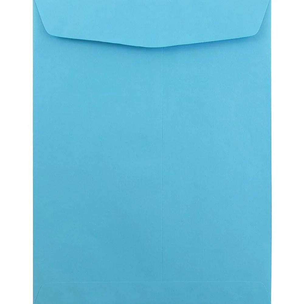Sale JAM Paper 9" x 12" Open End Catalog Colored Envelopes, Blue Recycled, 10/Pack (80386B)