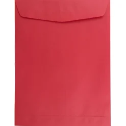 Clearance JAM Paper 9" x 12" Open End Catalog Colored Envelopes, Red Recycled, 10/Pack (80329B)