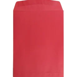 Clearance JAM Paper 9" x 12" Open End Catalog Colored Envelopes, Red Recycled, 10/Pack (80329B)