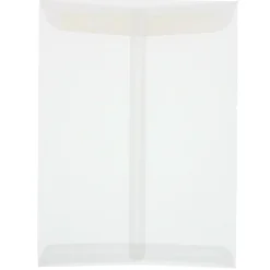 Clearance JAM Paper 9" x 12" Open End Catalog Translucent Vellum Envelopes, Clear, 10/Pack (2851376B)