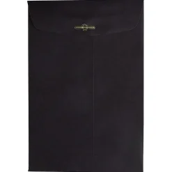 Clearance JAM Paper 6" x 9" Open End Catalog Envelopes with Clasp Closure, Black, 10/Pack (87915B)