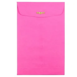 New JAM Paper 6" x 9" Open End Catalog Colored Envelopes with Clasp Closure, Ultra Fuchsia Pink, 10/Pack (900909024B)