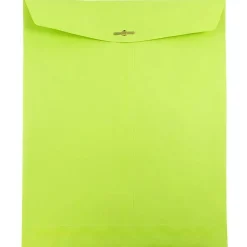 Online JAM Paper 10" x 13" Open End Catalog Colored Envelopes with Clasp Closure, Ultra Lime Green, 10/Pack (V0128186B)