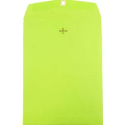 Best JAM Paper 9" x 12" Open End Catalog Colored Envelopes with Clasp Closure, Ultra Lime Green, 10/Pack (900835395B)