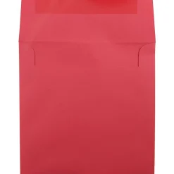 Sale JAM Paper 8.5 x 8.5 Square Colored Invitation Envelopes, Red Recycled, Bulk 250/Box(2794374H)
