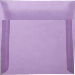 Clearance JAM Paper 6.5" x 6.5" Square Translucent Vellum Invitation Envelopes, Purple, 25/Pack (2812713)