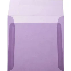Clearance JAM Paper 6.5" x 6.5" Square Translucent Vellum Invitation Envelopes, Purple, 25/Pack (2812713)