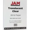 Multipurpose Paper*JAM Paper 8.5" x 11" Translucent Clear Vellum Paper, 28 lbs., 70 Brightness, 100 Sheets/Pack (1263)