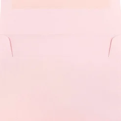 Outlet JAM Paper A7 Booklet Envelope 5 1/4" x 7 1/4", Baby Pink Pastel, 100/Pack (155627d)