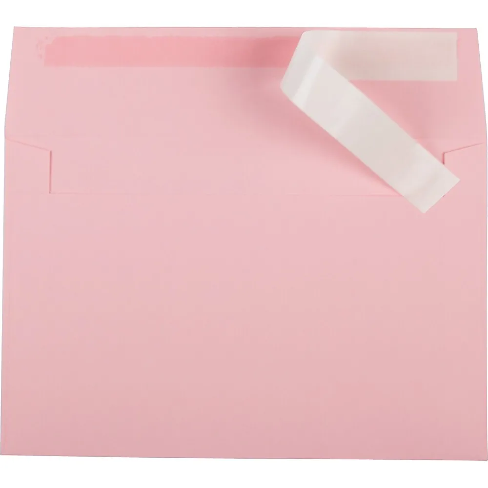 Best JAM Paper A9 Colored Invitation Envelopes with Peel & Seal Closure, 5 3/4" x 8 3/4", Light Pink, 100/Pack