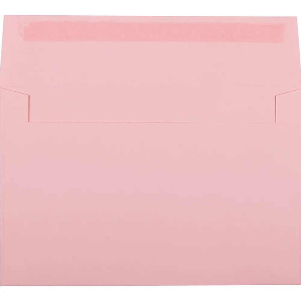 Best JAM Paper A9 Colored Invitation Envelopes with Peel & Seal Closure, 5 3/4" x 8 3/4", Light Pink, 100/Pack