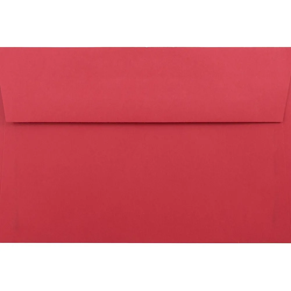 Clearance JAM Paper A9 Colored Invitation Envelopes, 5.75 x 8.75, Red Recycled, 50/Pack (14257I)