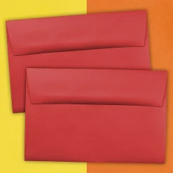 Clearance JAM Paper A9 Colored Invitation Envelopes, 5.75 x 8.75, Red Recycled, 50/Pack (14257I)