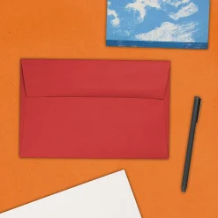 Clearance JAM Paper A9 Colored Invitation Envelopes, 5.75 x 8.75, Red Recycled, 50/Pack (14257I)