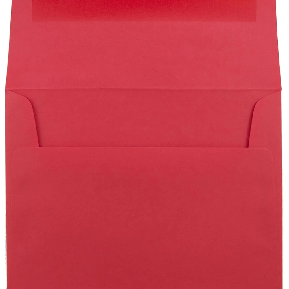 Online JAM Paper A6 Colored Invitation Envelopes, 4.75 x 6.5, Red Recycled, 50/Pack (67503I)