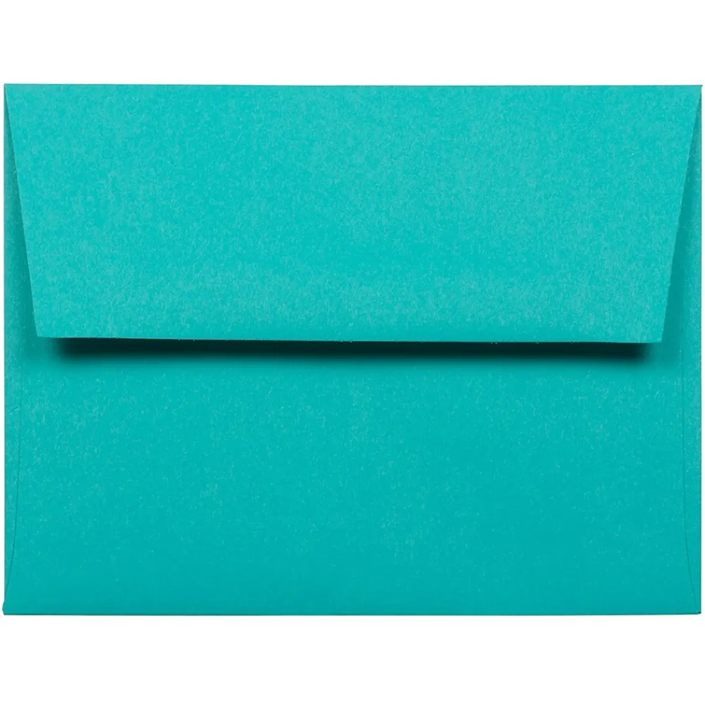 Hot JAM Paper A2 Colored Invitation Envelopes, 4.375 x 5.75, Sea Blue Recycled, 50/Pack (70207I)