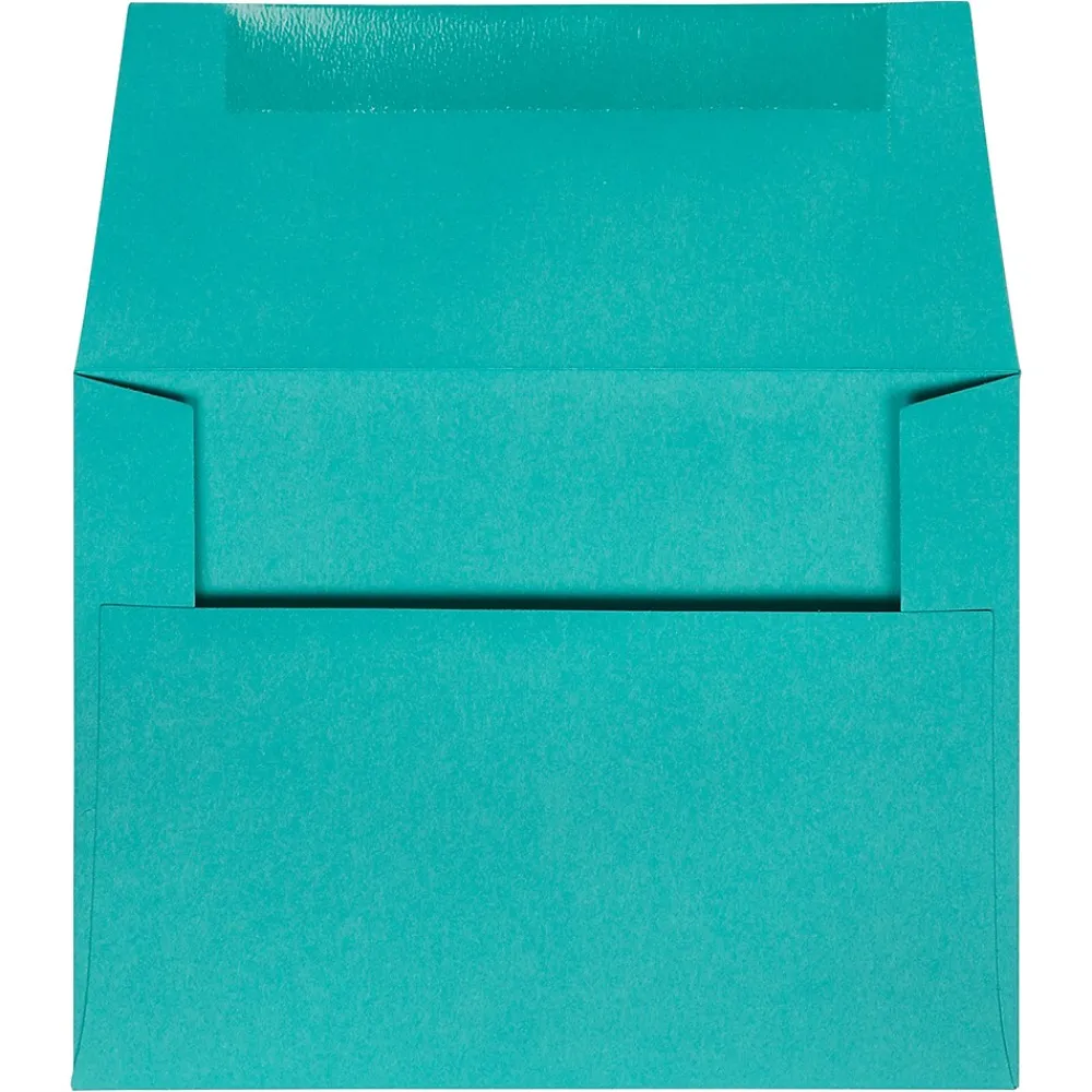 Hot JAM Paper A2 Colored Invitation Envelopes, 4.375 x 5.75, Sea Blue Recycled, 50/Pack (70207I)