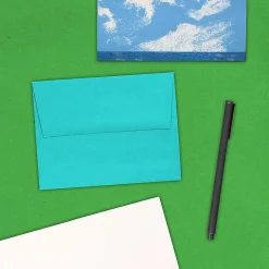 Hot JAM Paper A2 Colored Invitation Envelopes, 4.375 x 5.75, Sea Blue Recycled, 50/Pack (70207I)