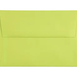 New JAM Paper A7 Colored Invitation Envelopes, 5.25 x 7.25, Ultra Lime Green, 50/Pack (96151I)
