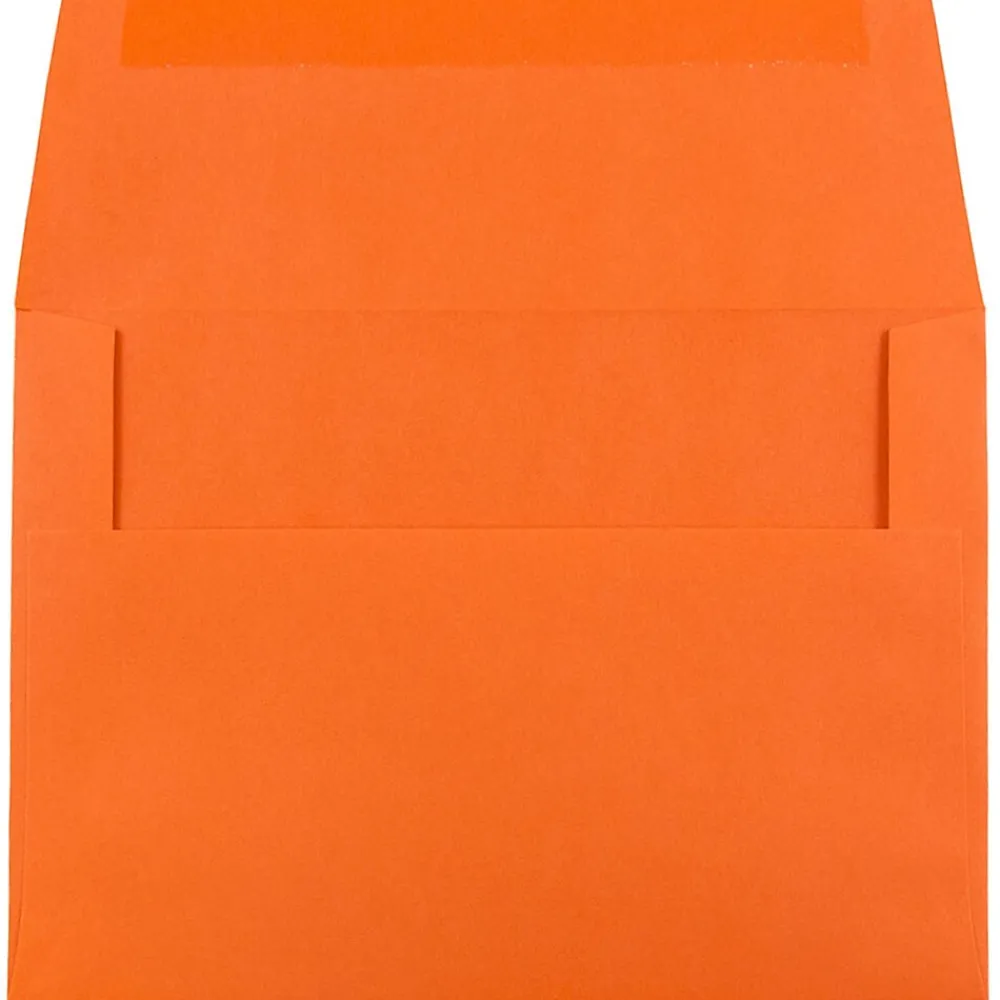 Hot JAM Paper A6 Colored Invitation Envelopes, 4.75 x 6.5, Orange Recycled, 25/Pack (15905)
