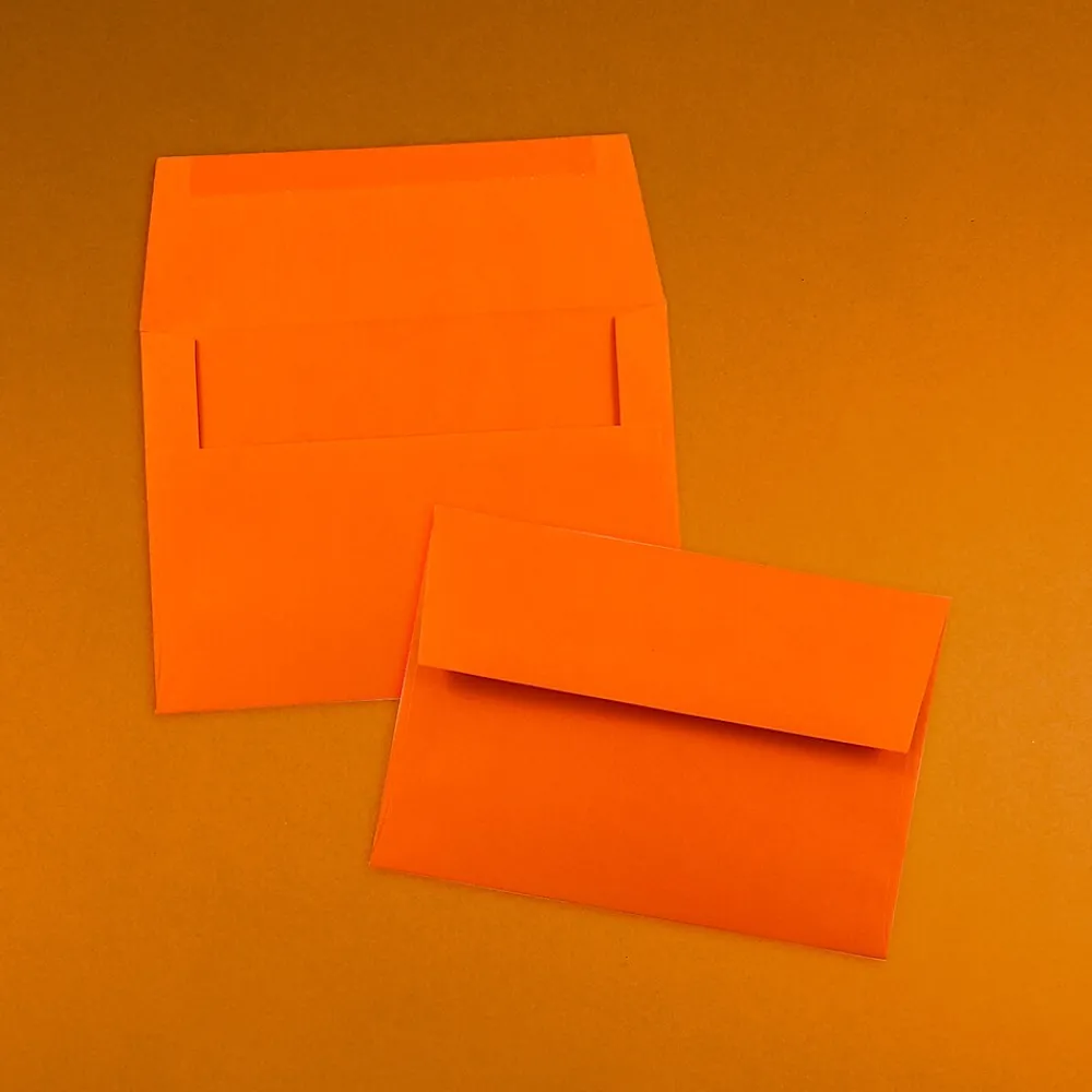 Hot JAM Paper A6 Colored Invitation Envelopes, 4.75 x 6.5, Orange Recycled, 25/Pack (15905)