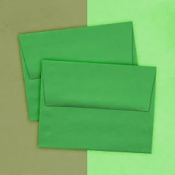 Clearance JAM Paper A2 Colored Invitation Envelopes, 4.375 x 5.75, Green Recycled, 25/Pack (15843)
