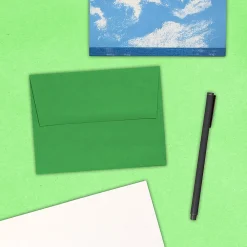 Clearance JAM Paper A2 Colored Invitation Envelopes, 4.375 x 5.75, Green Recycled, 25/Pack (15843)
