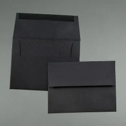 JAM Paper A2 Invitation Envelopes, 4.375 x 5.75, Black Linen, 50/Pack (64345I)