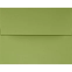 Hot JAM Paper A4 Self Seal Invitation Envelopes, 4 1/4" x 6 1/4", Avocado Green, 250/Pack (4872-27-250)