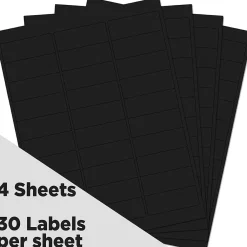 Sale JAM Paper Address Labels, 1" x 2 5/8", , 30 Labels/Sheet, 4 Sheets/Pack (302228592) Black