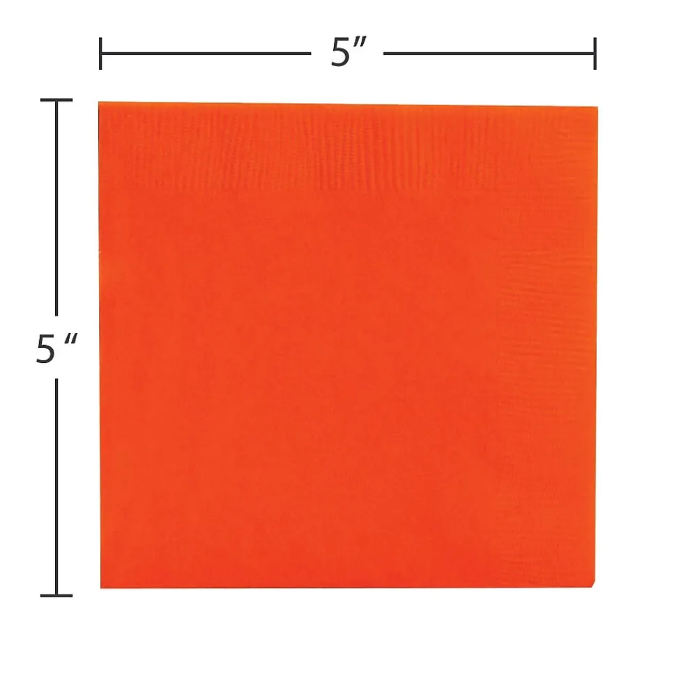 JAM Paper Beverage Napkin, 2-ply, Orange, 40 Napkins/Pack (5255620725)