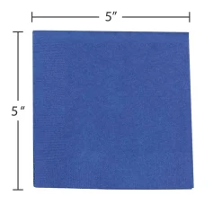 JAM Paper Beverage Napkin, 2-ply, Blue, 50 Napkins/Pack (5255620717)