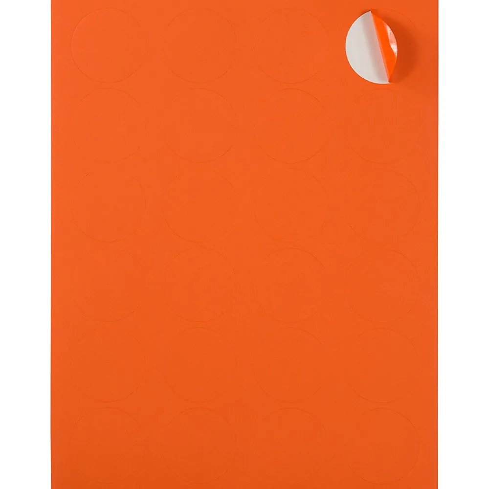 Sale JAM Paper Circle Round Label Sticker Seals, 1 2/3" Diameter, , 24 Labels/Sheet, 5 Sheets/Pack (147627053) Orange