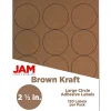 New JAM Paper Circle Round Label Sticker Seals, 2.5 Inch Diameter, Brown Kraft, 120/Pack (2147618897)