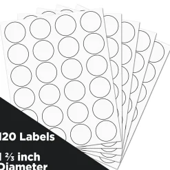 Labels|JAM Paper Circle Round Label Sticker Seals, 1.66