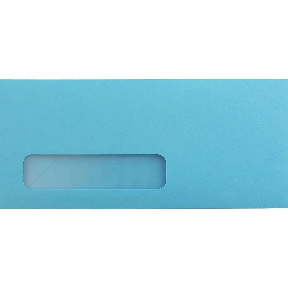 New JAM Paper Clasp #10 Window Envelope, 4 1/8" x 9 1/2", Blue, 500/Pack (5156476H)