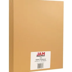 Card Stock*JAM Paper Extra Heavyweight 130 lb. Cardstock Paper, 8.5" x 11", Tan Brown, 25 Sheets/Pack (296431637)