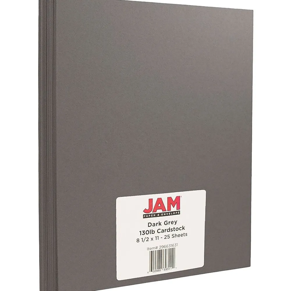 Card Stock*JAM Paper Extra Heavyweight 130 lb. Cardstock Paper, 8.5" x 11", Dark Gray, 25 Sheets/Pack (296631631)