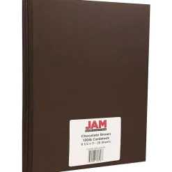 Card Stock*JAM Paper Extra Heavyweight 130 lb. Cardstock Paper, 8.5" x 11", Chocolate Brown, 25 Sheets/Pack (296431636)