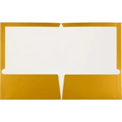Pocket Folders|JAM Paper Glossy 3-Hole Punched 2 Pocket Cardstock Presentation Folder, , 100/Box (385GGOB) Gold