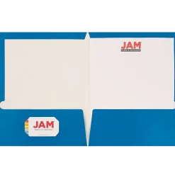 Pocket Folders|JAM Paper Glossy 2-Pocket Portfolio Folder, , 6/Pack (385Gbua) Blue