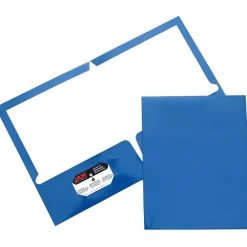 Pocket Folders|JAM Paper Glossy 2-Pocket Portfolio Folder, , 6/Pack (385Gbua) Blue