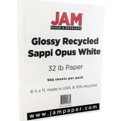 Photo Paper*JAM Paper Glossy Presentation Paper, 8.5" x 11", 500 Sheets/Pack (01034701E)