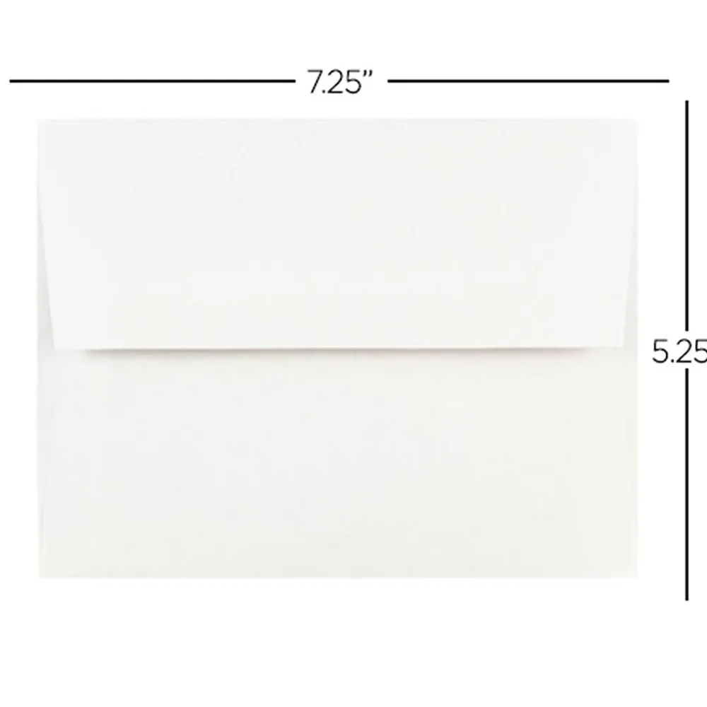 Sale JAM Paper Gummed A7 Invitation Envelopes, 7 1/4" x 5 1/4", Regular White, 100/Pack (73767C)