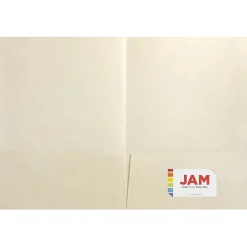 Pocket Folders|JAM Paper Handmade Two-Pocket Recycled Presentation Folders, Ivory Metallic, 100/Box (05964488B)