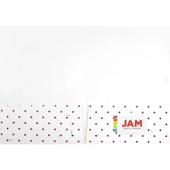 Pocket Folders|JAM Paper Handmade Two-Pocket Recycled Presentation Folders, White with Burgundy Dots, 100/Box (9935980B100)