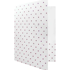Pocket Folders|JAM Paper Handmade Two-Pocket Recycled Presentation Folders, White with Burgundy Dots, 100/Box (9935980B100)