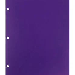 Pocket Folders|JAM Paper Heavy Duty 3 Hole Punch Two-Pocket Plastic Folders, , 6/Pack (383HHPPUB) Purple