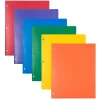 Pocket Folders|JAM Paper Heavy Duty 3 Hole Punch 2 Pocket Folder, Plastic, Assorted Primary Colors, 12/Pack (383HHPrgbypblb)