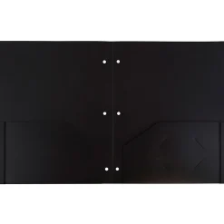 Pocket Folders|JAM Paper Heavy Duty 3 Hole Punch Two-Pocket Plastic Folders, , 108/Pack (383HHPBUA) Black